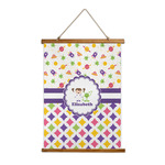 Girl's Space & Geometric Print Wall Hanging Tapestry - Tall (Personalized)