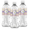 Girl's Space & Geometric Print Water Bottle Labels - Front View