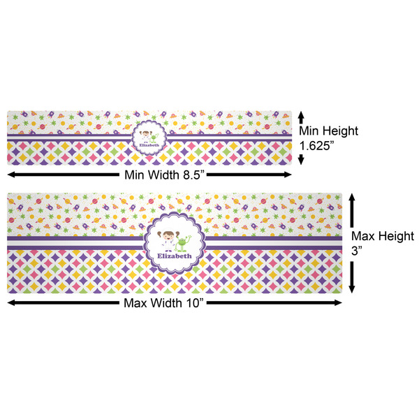 Girl's Space & Geometric Print Water Bottle Labels w/ Dimensions