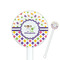 Girl's Space & Geometric Print 5.5" Round Plastic Stir Sticks - White - Single Sided (Personalized)