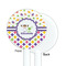 Girl's Space & Geometric Print White Plastic 5.5" Stir Stick - Single Sided - Round - Front & Back
