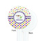 Girl's Space & Geometric Print White Plastic 7" Stir Stick - Single Sided - Round - Front & Back
