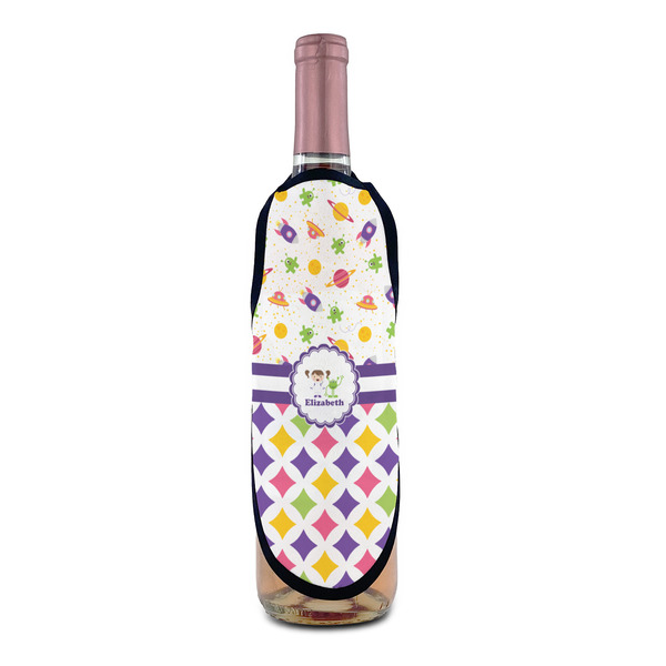 Girl's Space & Geometric Print Wine Bottle Apron - IN CONTEXT
