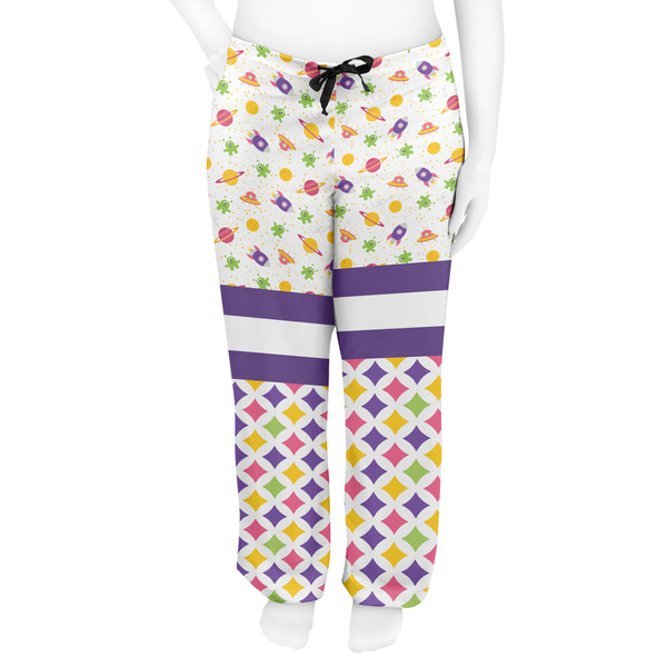 Girl's Space & Geometric Print Women's Pj on model - Front