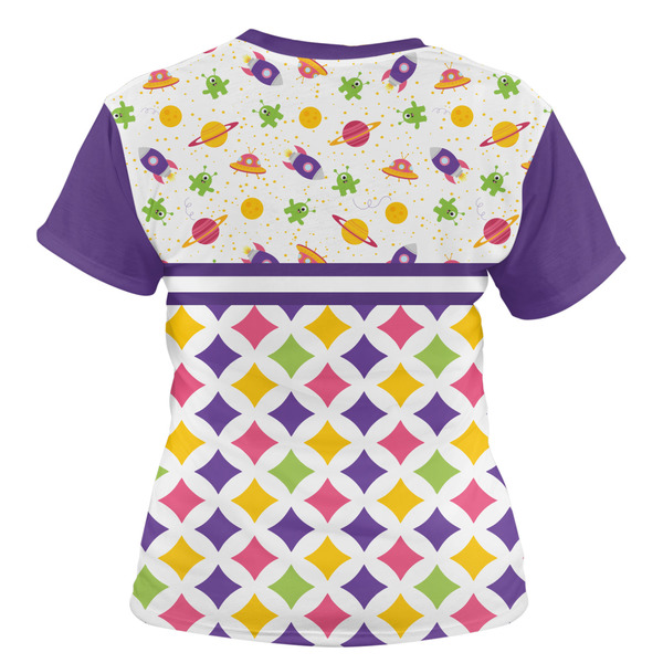 Girl's Space & Geometric Print Women's T-shirt Back