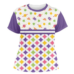 Girl's Space & Geometric Print Women's Crew T-Shirt