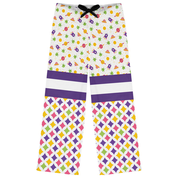 Custom Girl's Space & Geometric Print Womens Pajama Pants - XS