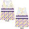 Girl's Space & Geometric Print Womens Racerback Tank Tops - Medium - Front and Back