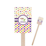 Girl's Space & Geometric Print Rectangle Wooden Stir Sticks (Personalized)