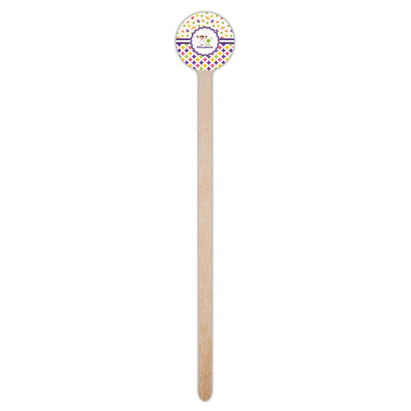 Girl's Space & Geometric Print Wooden 7.5" Stir Stick - Round - Single Stick