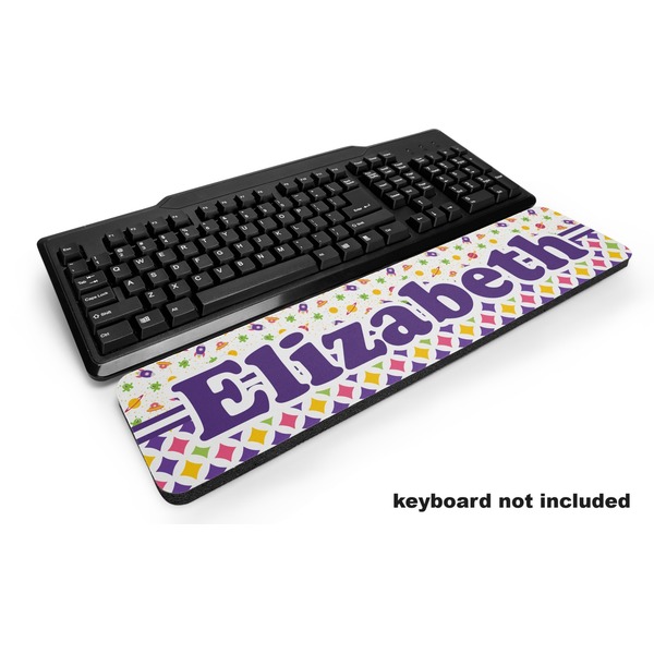 Custom Girl's Space & Geometric Print Keyboard Wrist Rest (Personalized)