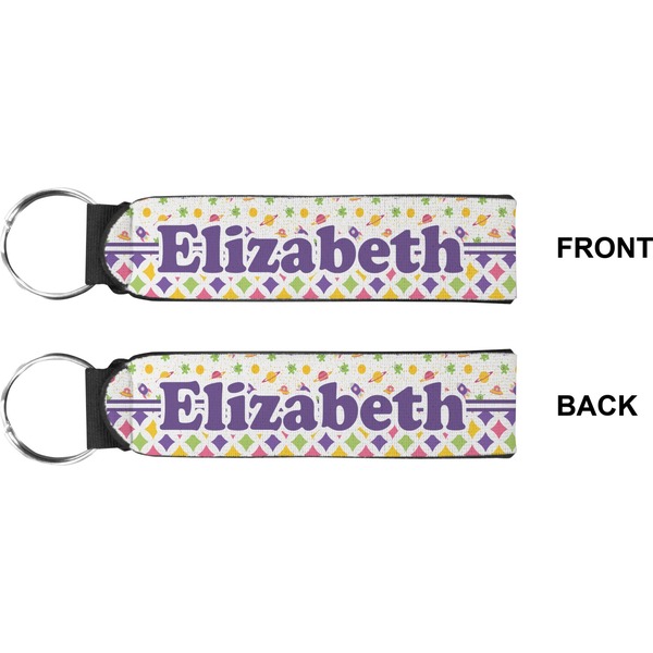 Girl's Space & Geometric Print Wristlet (Front + Back)