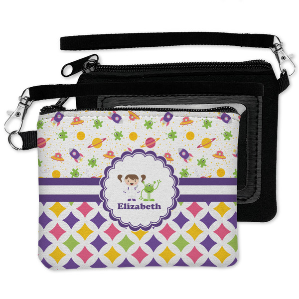 Girl's Space & Geometric Print Wristlet ID Cases - MAIN