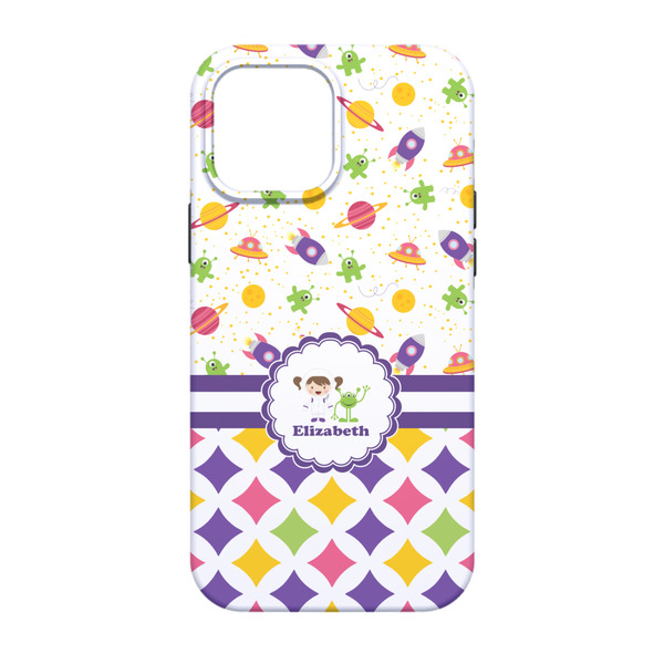 Girl's Space & Geometric Print iPhone 13 Pro Tough Case - Back