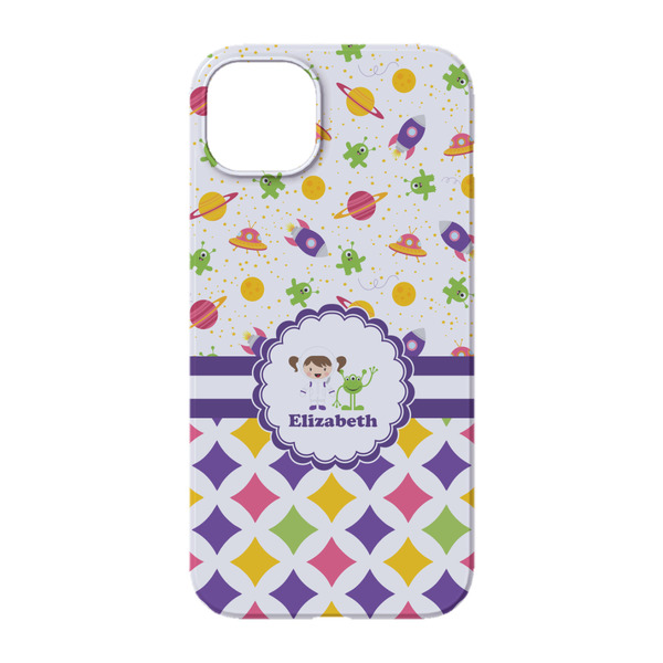 Girl's Space & Geometric Print iPhone 14 Case - Back