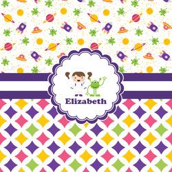 Girl's Space & Geometric Print