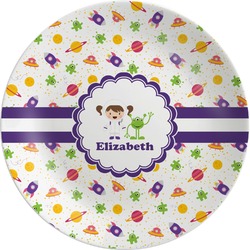 Girls Space Themed Melamine Plate (Personalized)