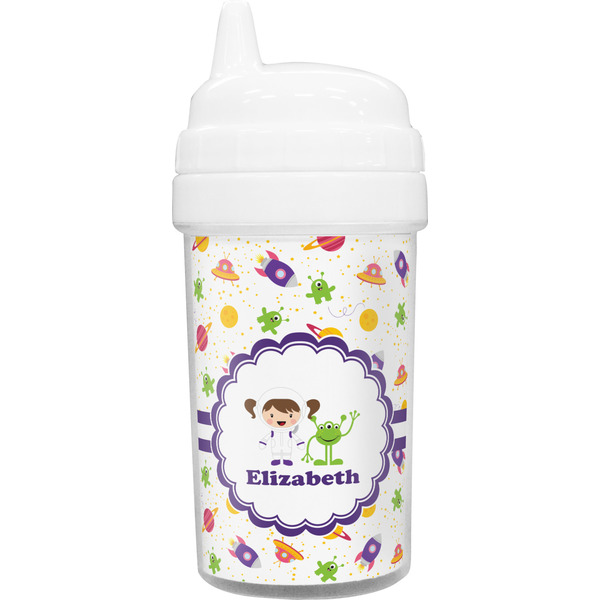 Custom Girls Space Themed Toddler Sippy Cup (Personalized)