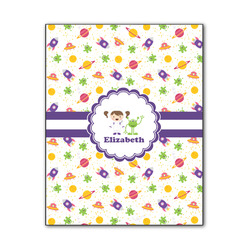 Girls Space Themed Wood Print - 11x14 (Personalized)