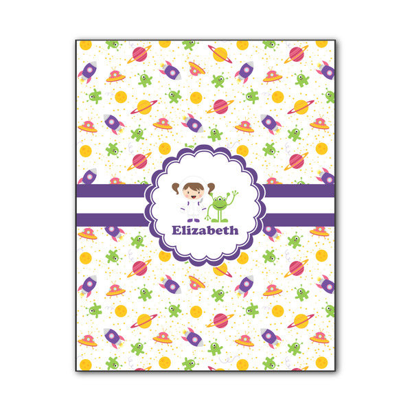 Custom Girls Space Themed Wood Print - 11x14 (Personalized)