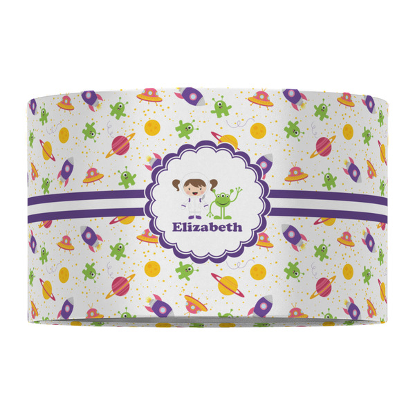 Girls Space Themed 12" Drum Lampshade - FRONT (Fabric)