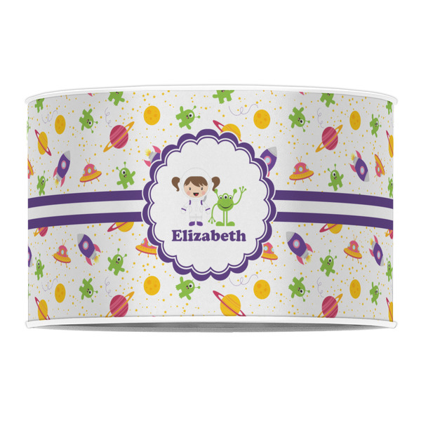 Girls Space Themed 12" Drum Lampshade - FRONT (Poly Film)