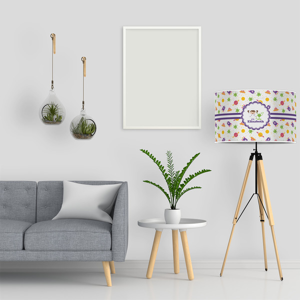 Girls Space Themed 12" Drum Lampshade - LIFESTYLE