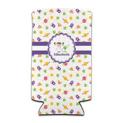 Girls Space Themed Can Cooler (tall 12 oz) (Personalized)