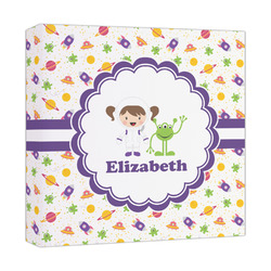 Girls Space Themed Canvas Print - 12x12 (Personalized)
