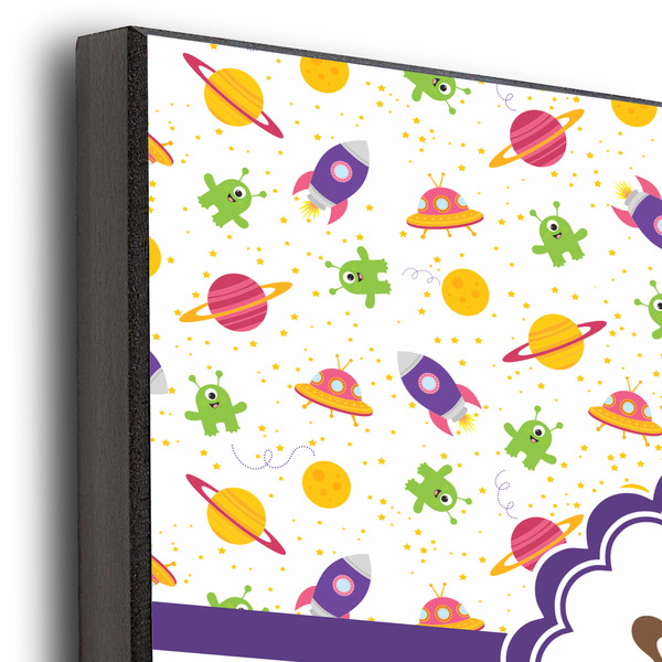 Girls Space Themed 12x12 Wood Print - Closeup