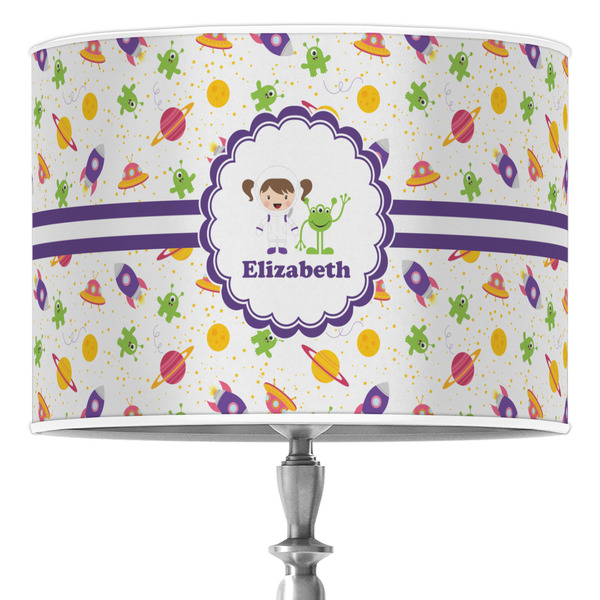 Custom Girls Space Themed Drum Lamp Shade (Personalized)