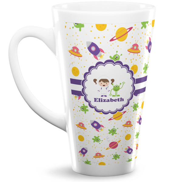 Custom Girls Space Themed Latte Mug (Personalized)
