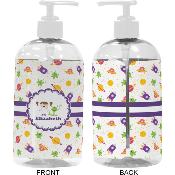 Girls Space Themed 16 oz Plastic Liquid Dispenser- Approval- White