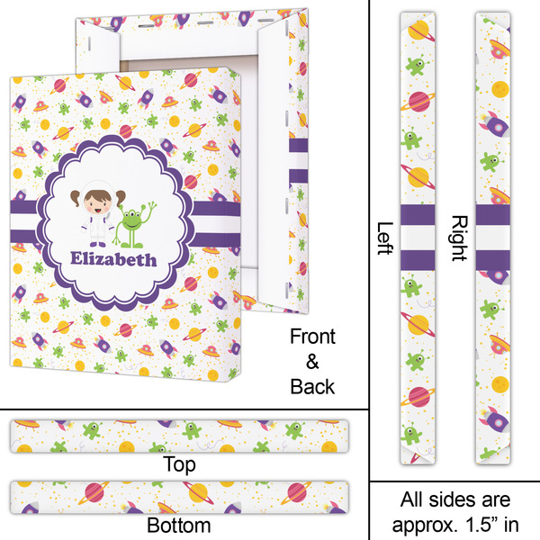 Girls Space Themed 16x20 - Canvas Print - Approval