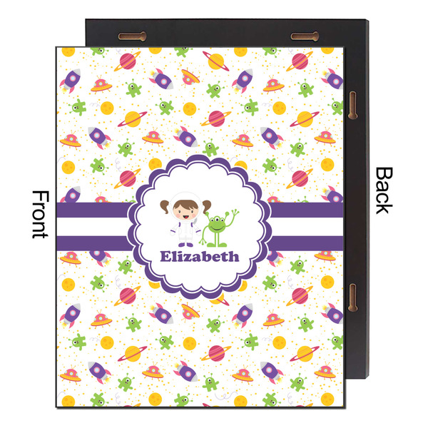 Girls Space Themed 16x20 Wood Print - Front & Back View