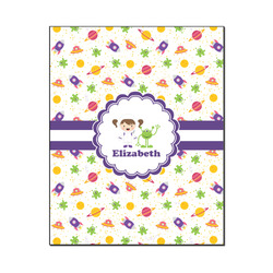 Girls Space Themed Wood Print - 16x20 (Personalized)