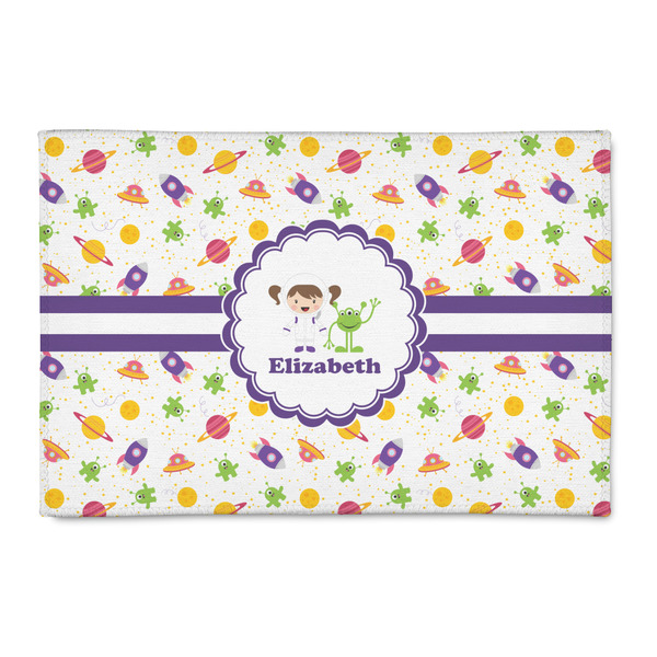 Custom Girls Space Themed 2' x 3' Indoor Area Rug (Personalized)