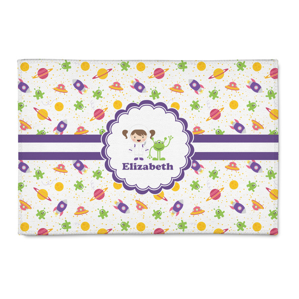 Custom Girls Space Themed 2' x 3' Patio Rug (Personalized)