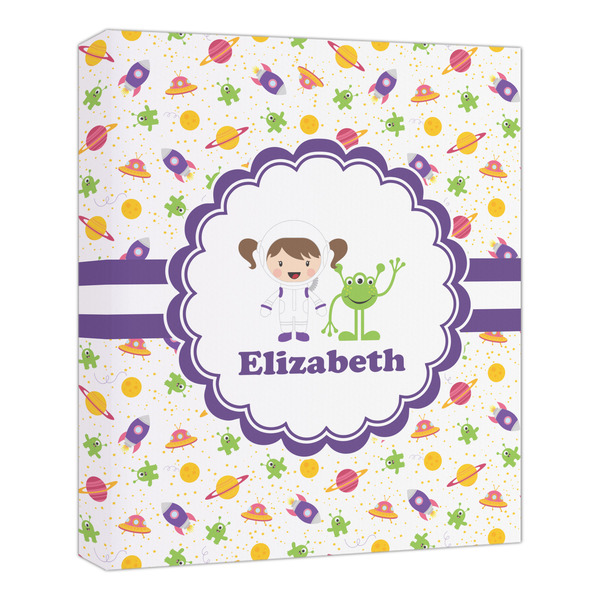Custom Girls Space Themed Canvas Print - 20x24 (Personalized)