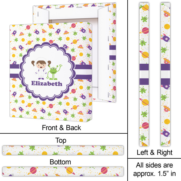 Girls Space Themed 20x24 - Canvas Print - Approval