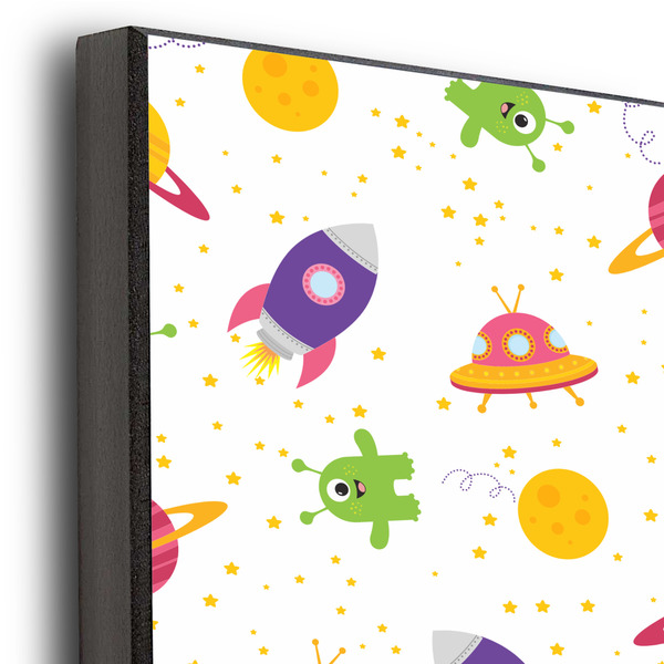 Girls Space Themed 20x24 Wood Print - Closeup