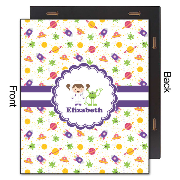 Girls Space Themed 20x24 Wood Print - Front & Back View