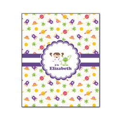 Girls Space Themed Wood Print - 20x24 (Personalized)