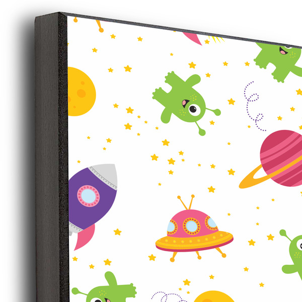 Girls Space Themed 20x30 Wood Print - Closeup