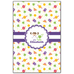 Girls Space Themed Wood Print - 20x30 (Personalized)