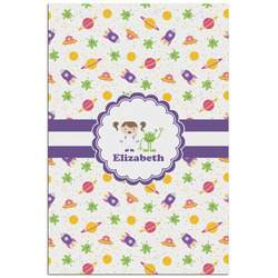 Girls Space Themed Poster - Matte - 24x36 (Personalized)