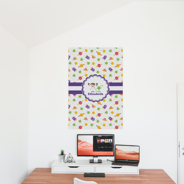 Girls Space Themed 24x36 - Matte Poster - On the Wall