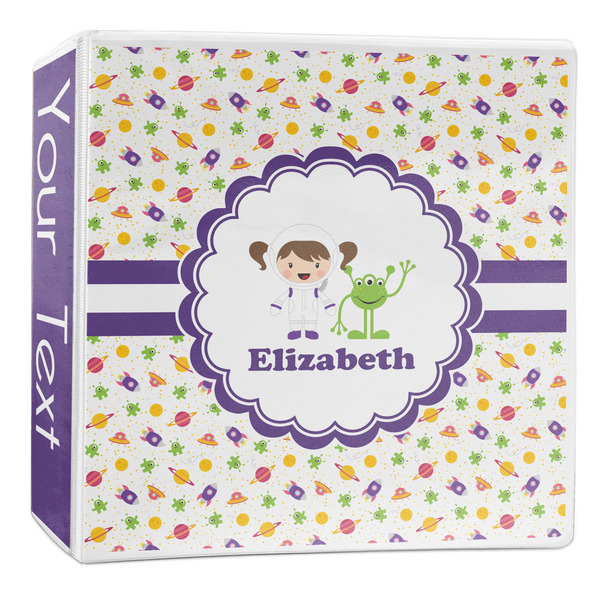 Custom Girls Space Themed 3-Ring Binder - 2 inch (Personalized)