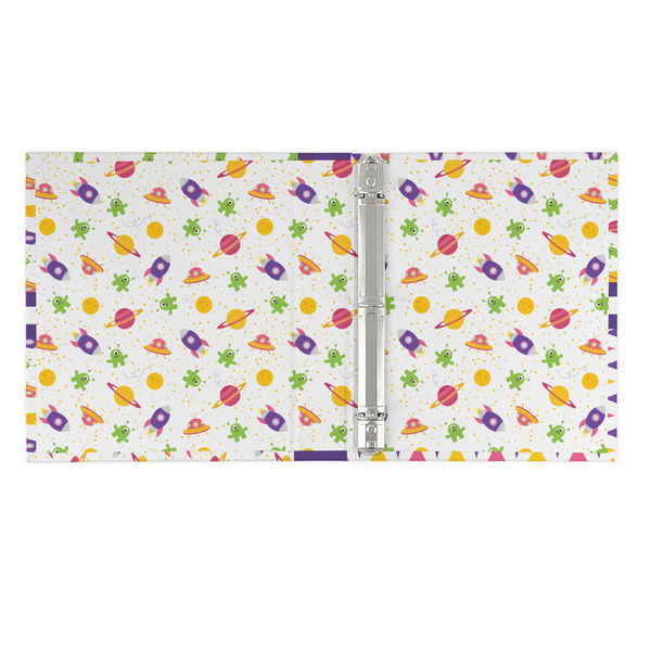 Girls Space Themed 3 Ring Binders - Full Wrap - 1" - OPEN INSIDE