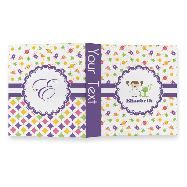 Girls Space Themed 3 Ring Binders - Full Wrap - 1" - OPEN OUTSIDE